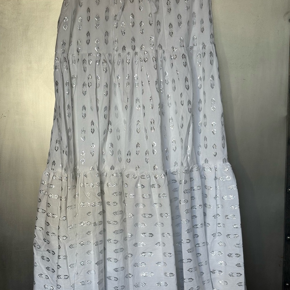 Splendid Nellie Metallic Tiered Maxi Skirt Size XS